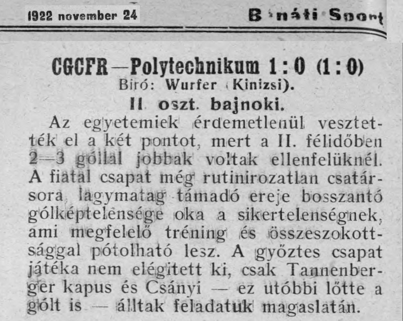 Politehnica - CGCFR Timisoara