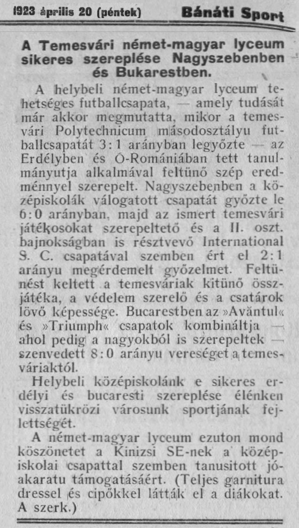 Politehnica - Liceul real german-maghiar