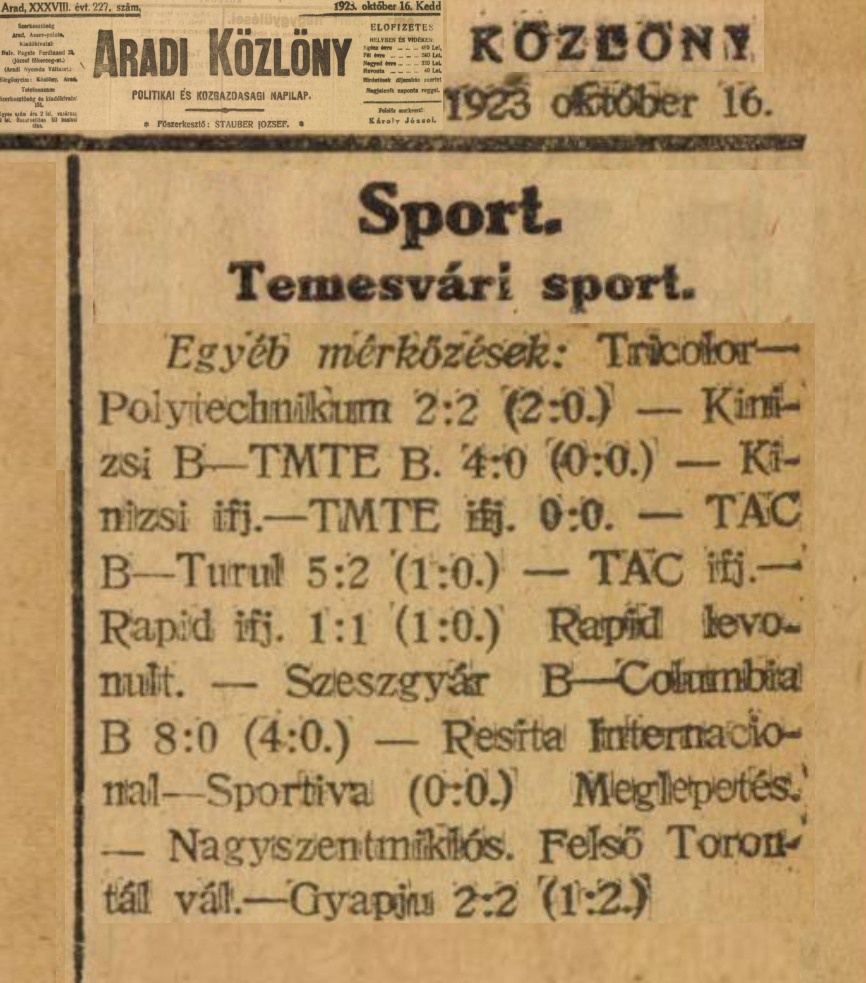 Politehnica - Tricolor Timisoara