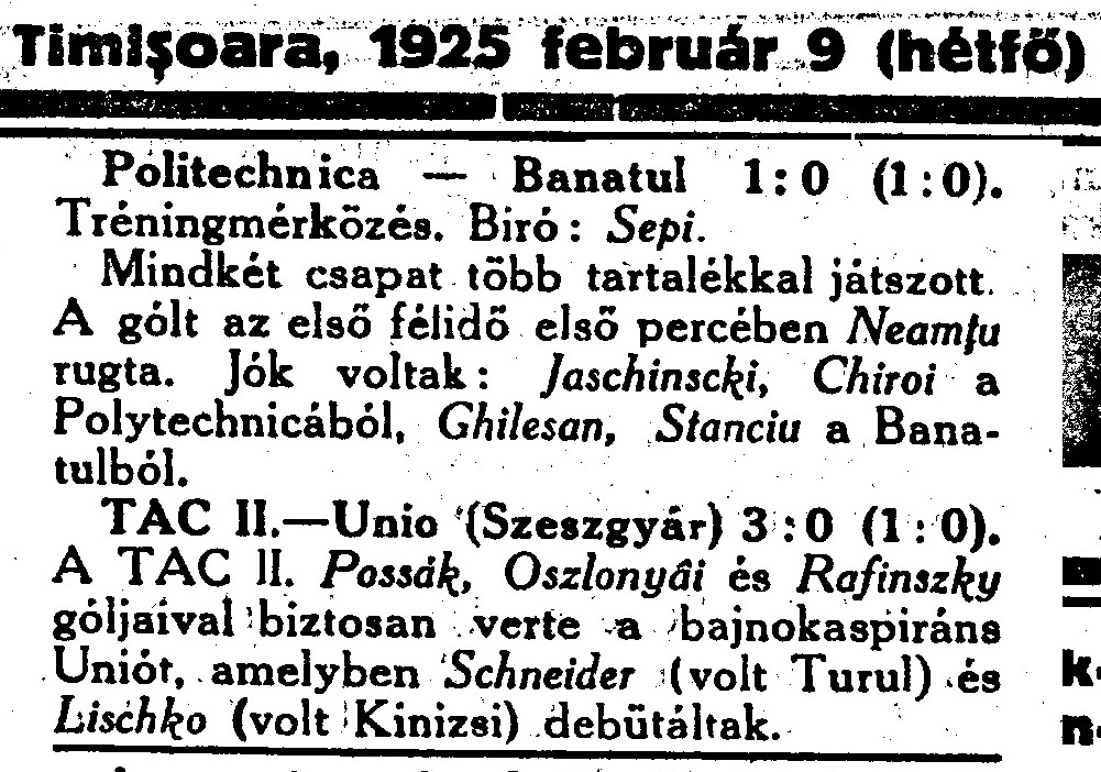Politehnica - Banatul Timisoara