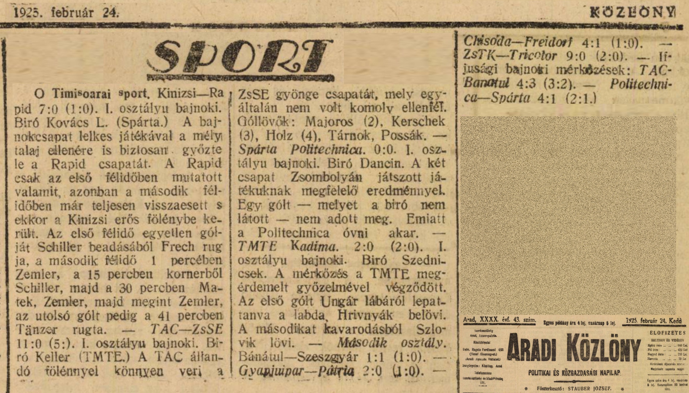 Politehnica - Sparta CFR Timisoara