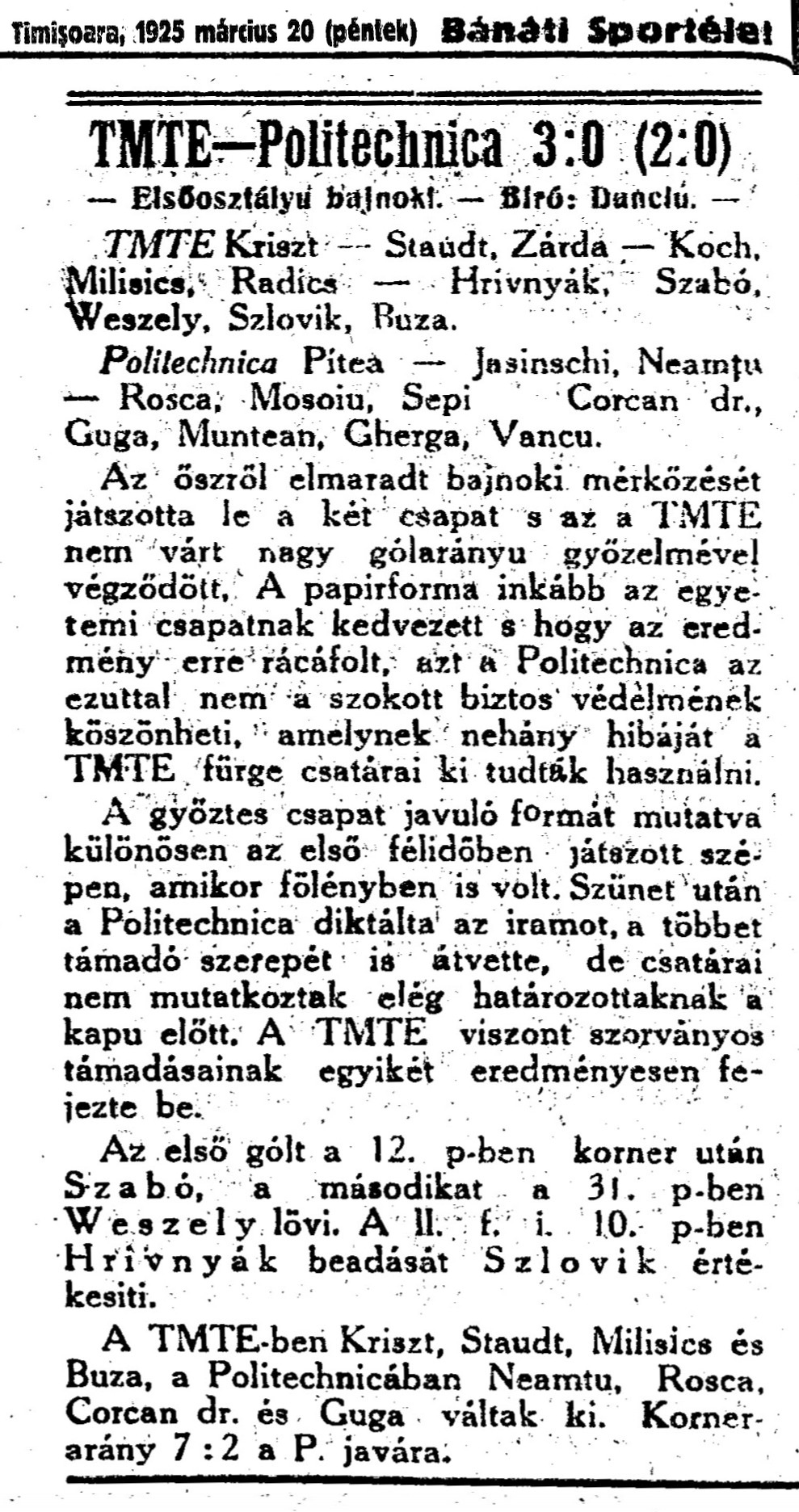 Politehnica - RGMT (TMTE) Timisoara