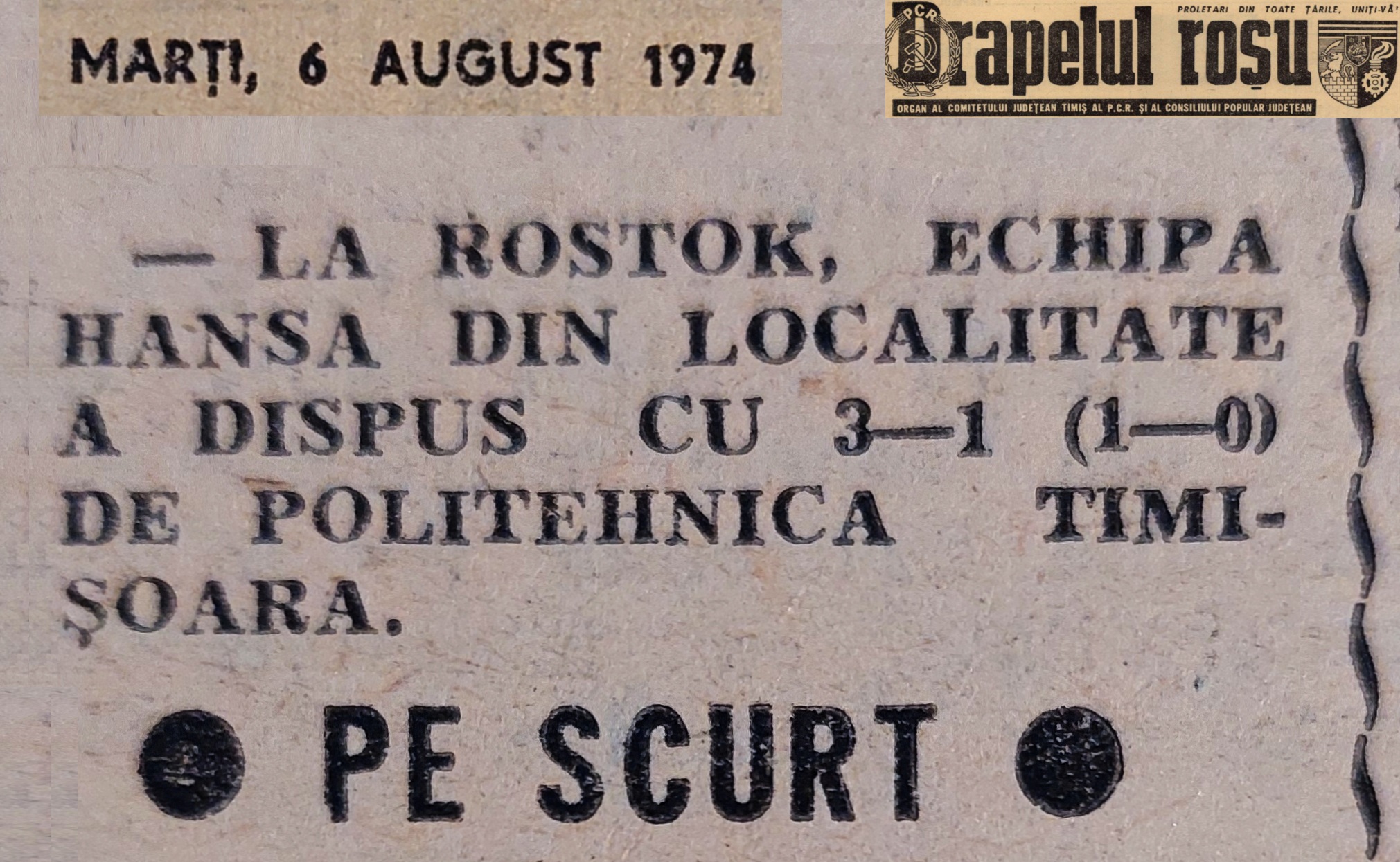 Politehnica - Hansa Rostock