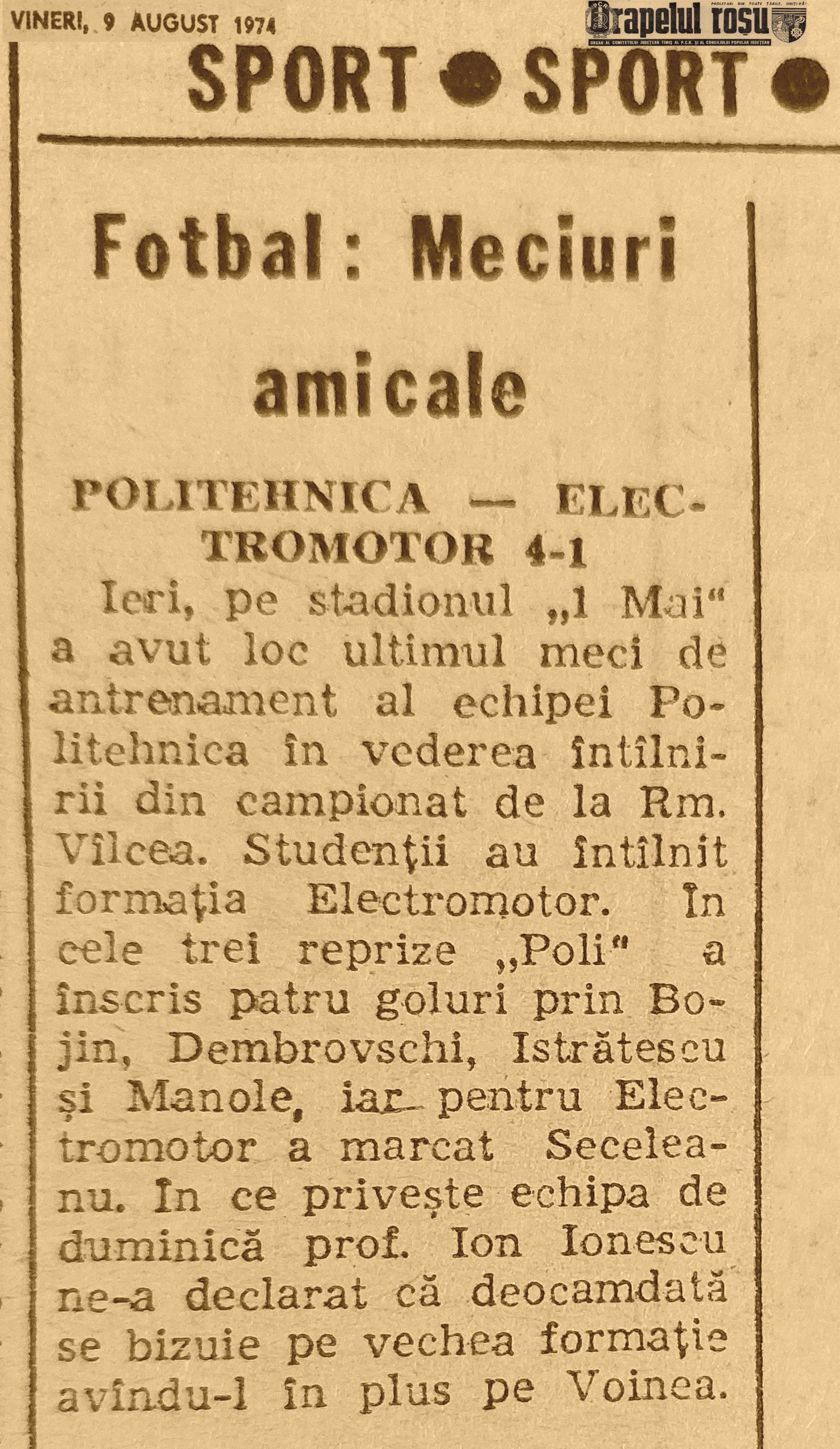 Politehnica - Electromotor Timisoara