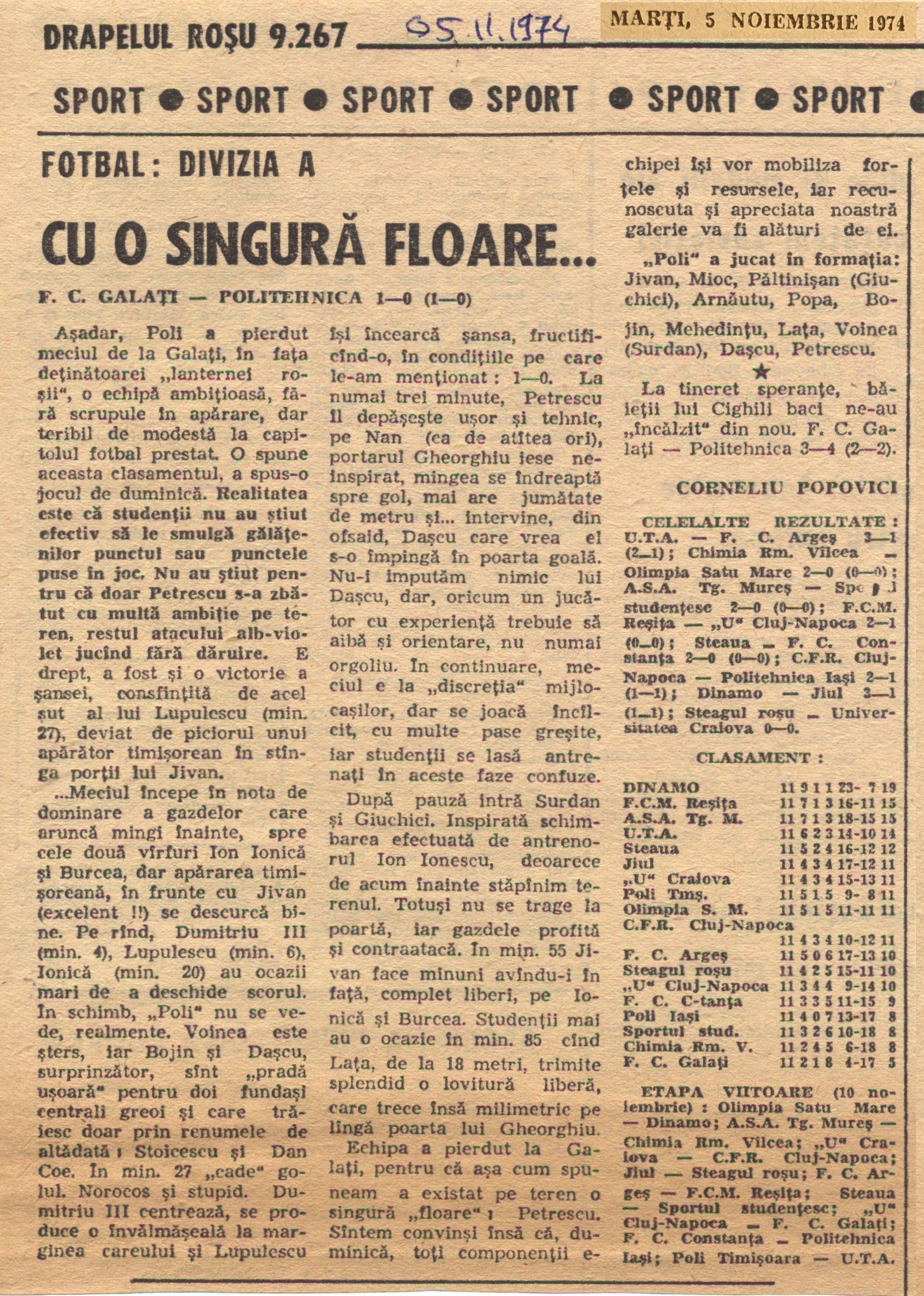 Politehnica - FCM Galati